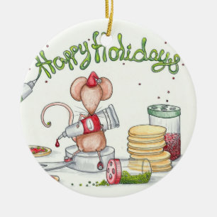 Cookie Mouse Ceramic Tree Decoration