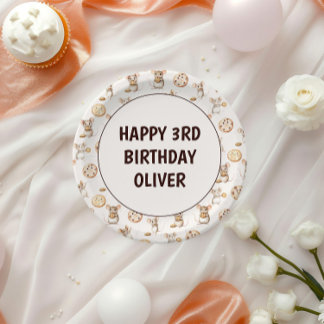 Cookie & Mouse Kids Birthday Invitation Paper Plate