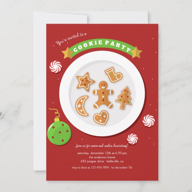 Cookie Party Holiday Invitation (Front)