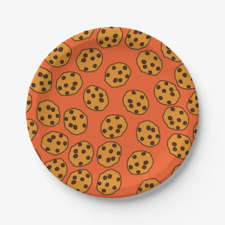 cookie print on orange paper plates