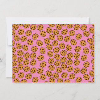 cookie print on pink wrapping paper invitation