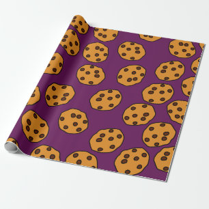 cookie print on purple wrapping paper