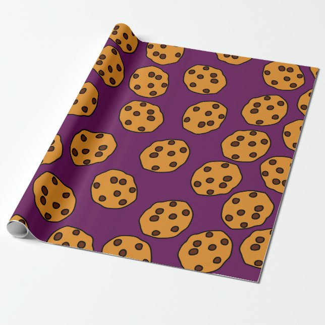 cookie print on purple wrapping paper (Unrolled)