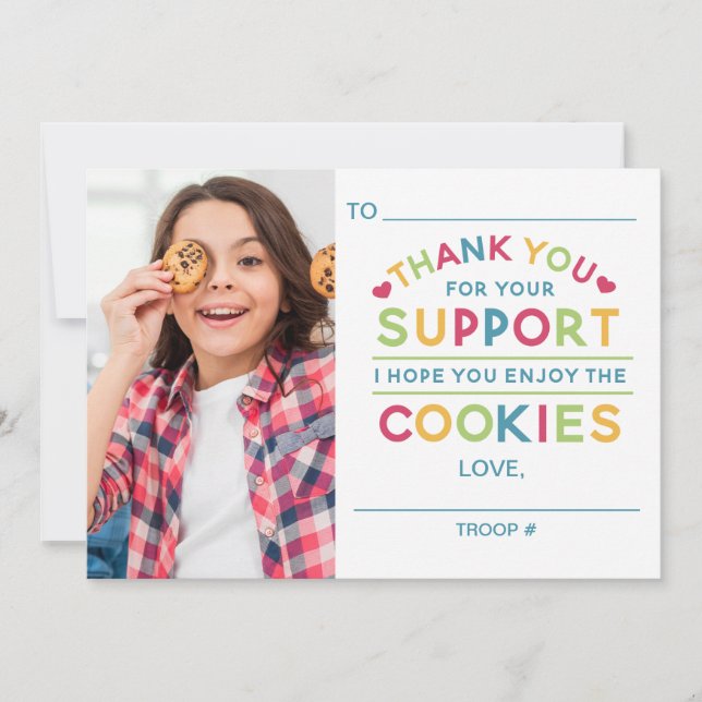 Cookie Sales Thank You Card  (Front)