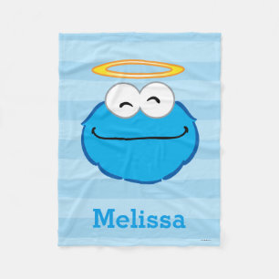 Cookie Smiling Face with Halo Add Your Name Fleece Blanket