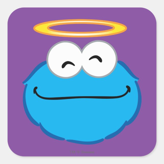 Cookie Smiling Face with Halo Square Sticker (Front)