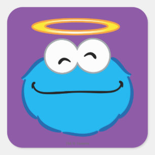 Cookie Smiling Face with Halo Square Sticker