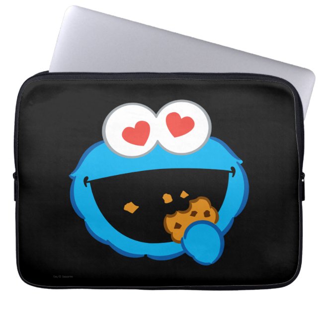 Cookie Smiling Face with Heart-Shaped Eyes Laptop Sleeve (Front)