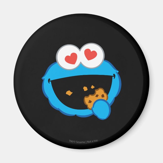 Cookie Smiling Face with Heart-Shaped Eyes Magnet (Front)