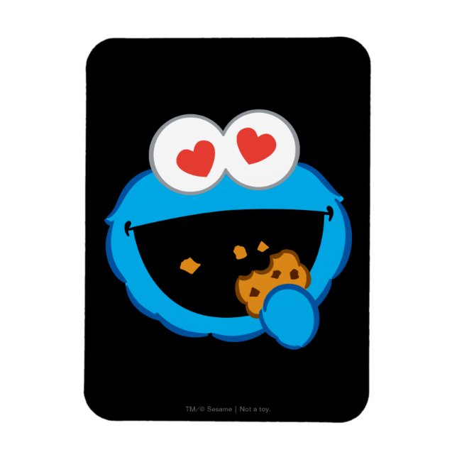 Cookie Smiling Face with Heart-Shaped Eyes Magnet (Vertical)