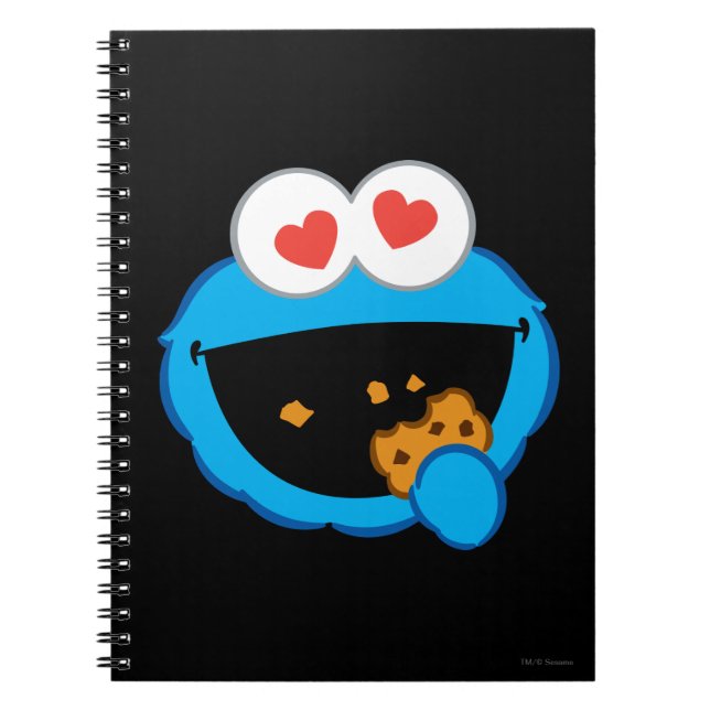 Cookie Smiling Face with Heart-Shaped Eyes Notebook (Front)