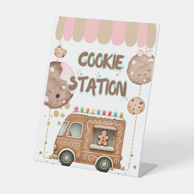 Cookie Station Food Sign Tabletop Padestal (Front)