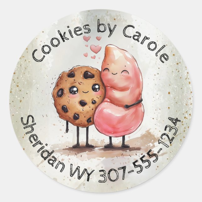 Cookie stomach bakery baking from the kitchen of classic round sticker (Front)