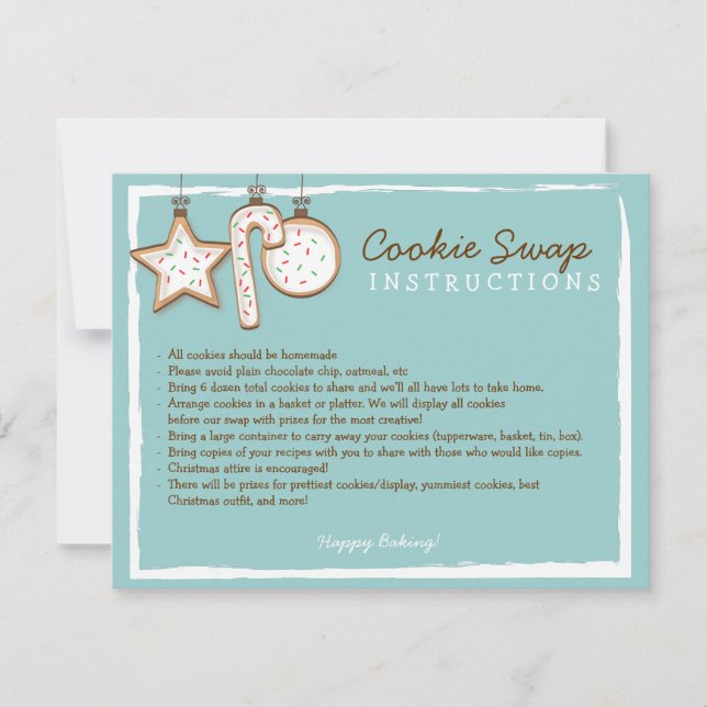 Cookie Swap Instruction Card - You can customise! (Front)