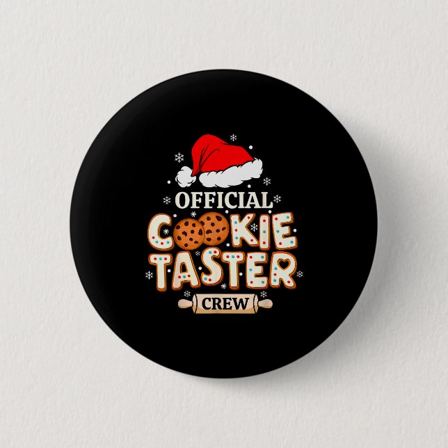 Cookie Taster Crew, Funny Christmas Baking Team  6 Cm Round Badge (Front)