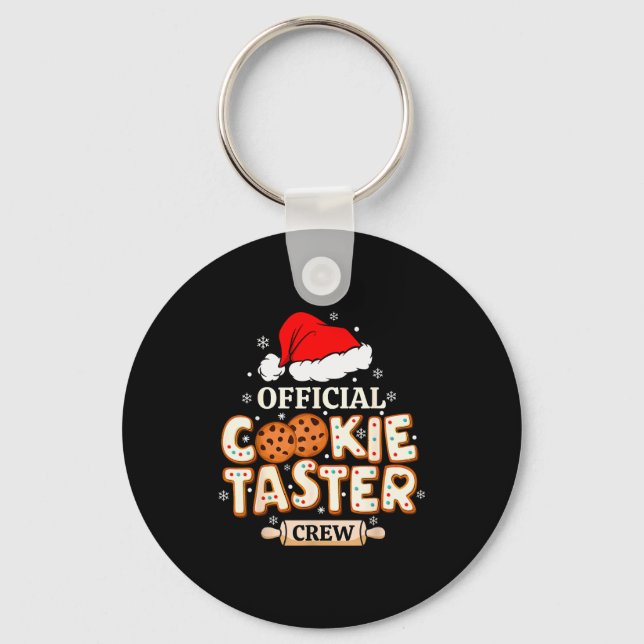 Cookie Taster Crew, Funny Christmas Baking Team  Key Ring (Front)