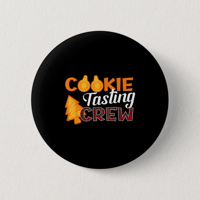 Cookie Tasting Crew - Funny Plaid Christmas  6 Cm Round Badge (Front)