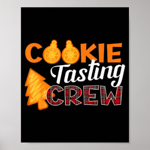 Cookie Tasting Crew - Funny Plaid Christmas  Poster
