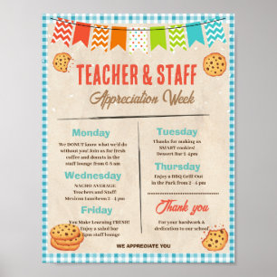 Cookie Teacher Appreciation Week Itinerary Poster