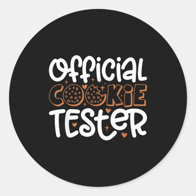 Cookie Tester Christmas Bakers Kids Toddler Xmas  Classic Round Sticker (Front)