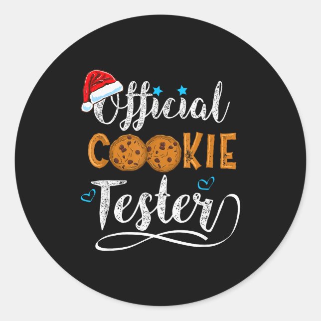 Cookie Tester Christmas Baking Team  Classic Round Sticker (Front)