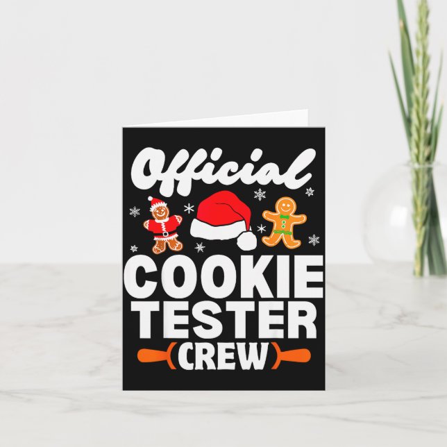 Cookie Tester Crew Christmas Baking Xmas Pajamas  Card (Front)