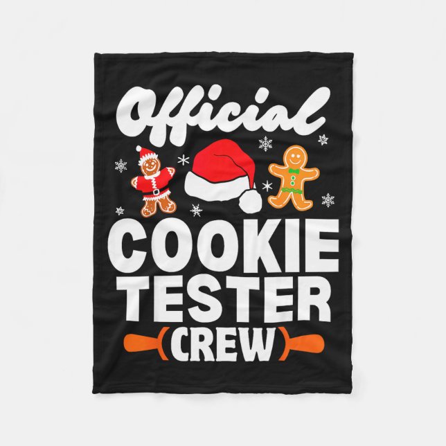 Cookie Tester Crew Christmas Baking Xmas Pajamas  Fleece Blanket (Front)