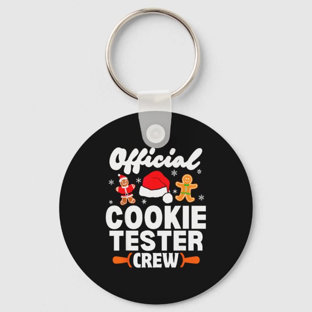 Cookie Tester Crew Christmas Baking Xmas Pajamas  Key Ring (Front)