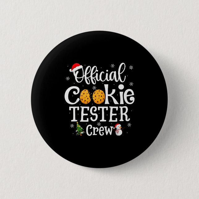Cookie Tester Crew Family Baking Team Christmas  6 Cm Round Badge (Front)