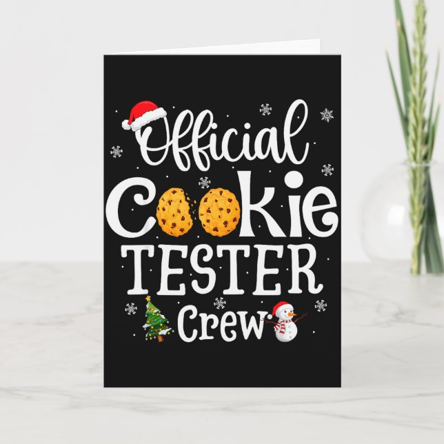 Cookie Tester Crew Family Baking Team Christmas  Card (Front)