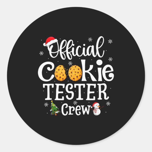 Cookie Tester Crew Family Baking Team Christmas  Classic Round Sticker (Front)
