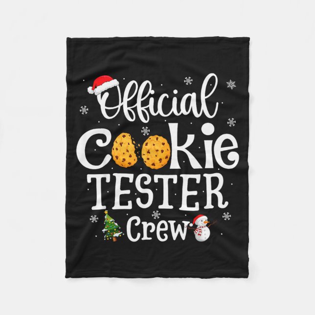 Cookie Tester Crew Family Baking Team Christmas  Fleece Blanket (Front)