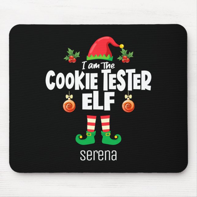 Cookie Tester Elf Family Matching Christmas Name  Mouse Mat (Front)