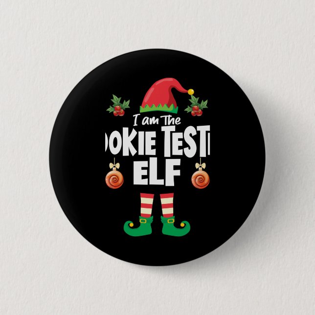 Cookie Tester Elf Family Matching Christmas Name T 6 Cm Round Badge (Front)