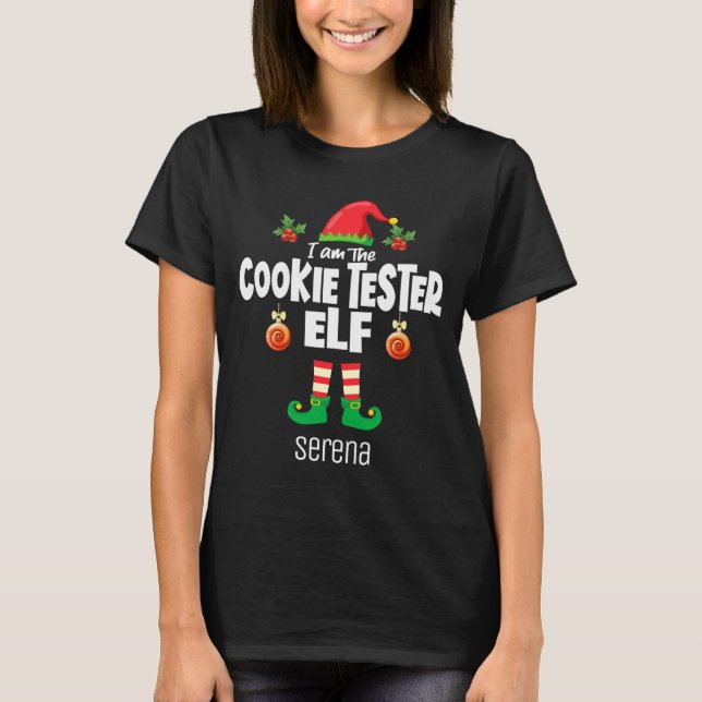 Cookie Tester Elf Family Matching Christmas Name  T-Shirt (Front)