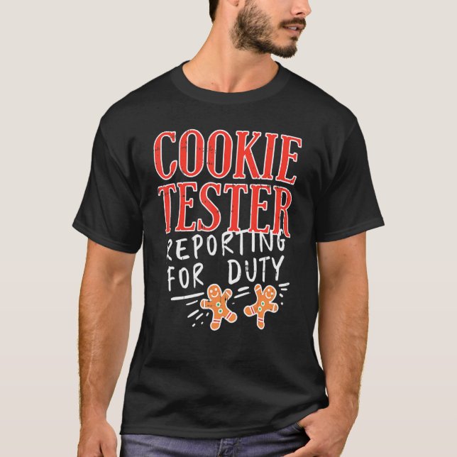 Cookie Tester Reporting Duty  Christmas Xmas Kids T-Shirt (Front)