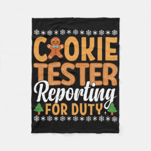 Cookie Tester Reporting For Duty Fleece Blanket