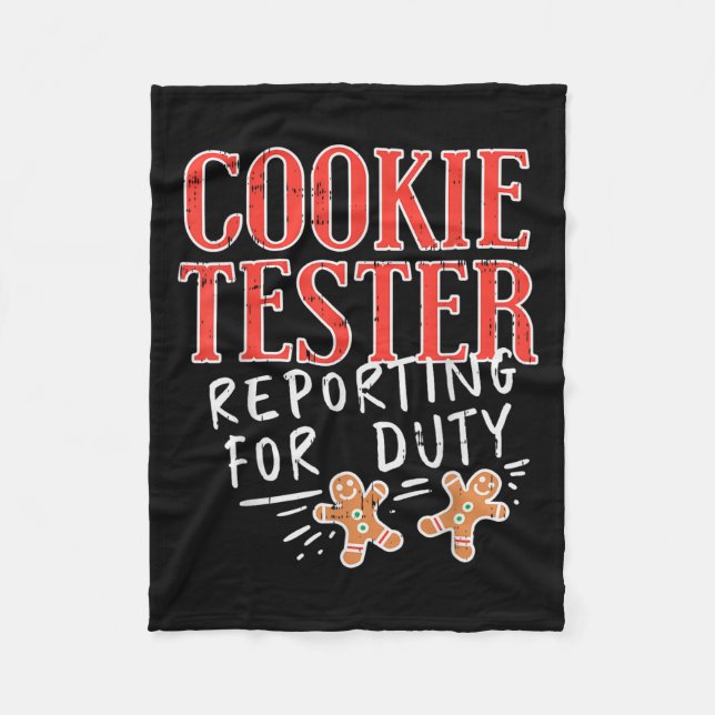 Cookie Tester Rerting Duty Funny Christmas Xmas Ki Fleece Blanket (Front)