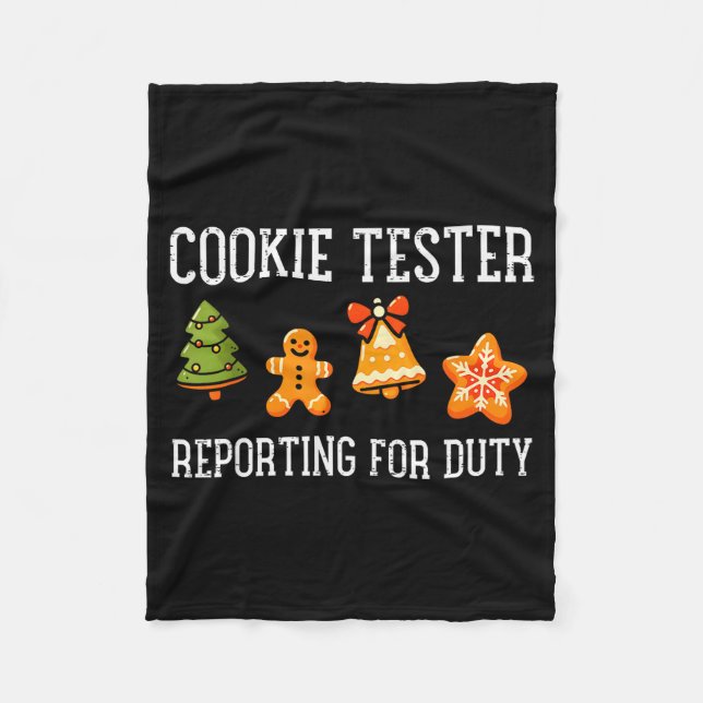 Cookie Tester Rerting Duty Funny Christmas Xmas Ki Fleece Blanket (Front)