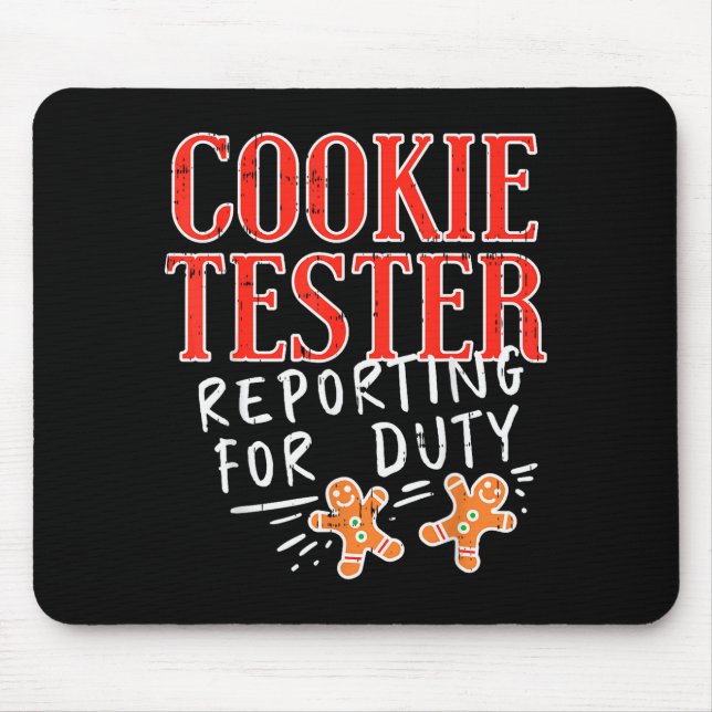 Cookie Tester Rerting Duty Funny Christmas Xmas Ki Mouse Mat (Front)