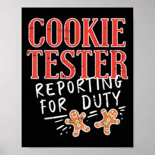 Cookie Tester Rerting Duty Funny Christmas Xmas Ki Poster
