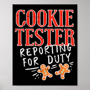 Cookie Tester Rerting Duty Funny Christmas Xmas Ki Poster