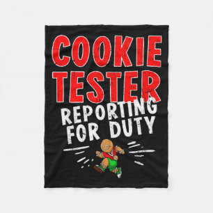 Cookie Tester Rerting Duty Funny Husband Christmas Fleece Blanket