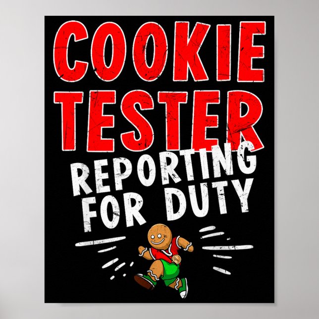 Cookie Tester Rerting Duty Funny Husband Christmas Poster (Front)