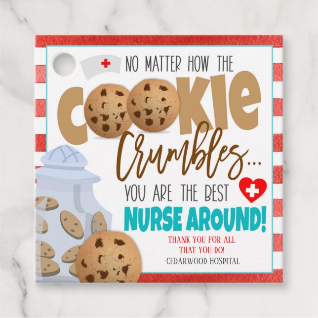 Cookie Thank You Nurse Gift Tag (Front)