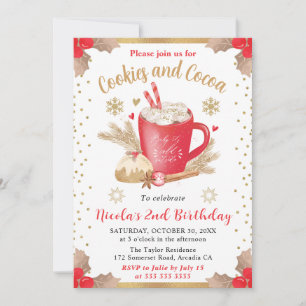 Cookies and Cocoa 2nd Birthday Invitation