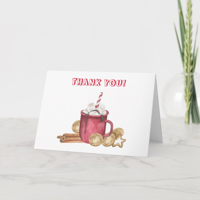 Cookies and cocoa baby shower Thank you  Card (Front)