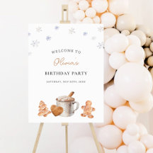 Cookies and Cocoa Birthday Welcome Poster