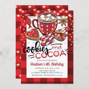 Cookies and Cocoa Christmas Birthday Invitation