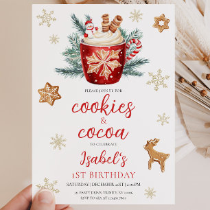 Cookies and Cocoa Christmas Birthday Party Invitation